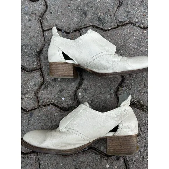 ALEXANDER WANG Cream Ivory Leather Shoes Booties Sz EU 38 US 7.5-8