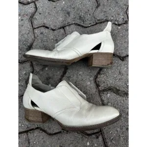 ALEXANDER WANG Cream Ivory Leather Shoes Booties Sz EU 38 US 7.5-8