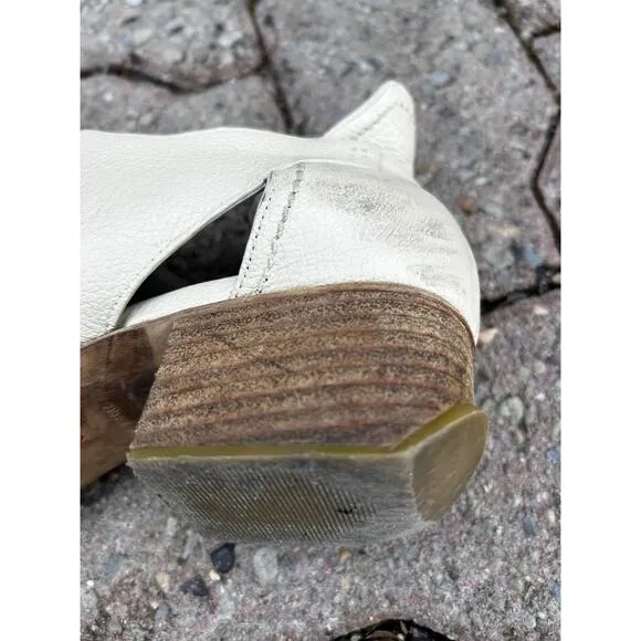 ALEXANDER WANG Cream Ivory Leather Shoes Booties Sz EU 38 US 7.5-8