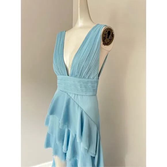 Alice   Olivia Holly Asymmetric Ruffle Midi Dress Size 6 $695