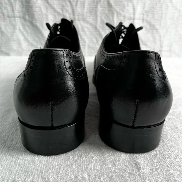 Alipasinm Classic Oxford Mens 10 Black Genuine Leather Lace Up Dress Shoes