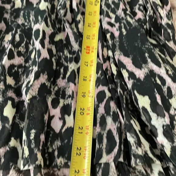 All Saints Leah Asymmetrical Leopard Print High Low Skirt