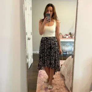All Saints Leah Asymmetrical Leopard Print High Low Skirt