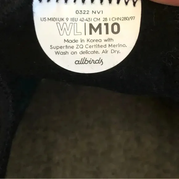 ALLBIRDS WL Wool Loungers Minimalist Slip-on Shoes -‎ Black - M10