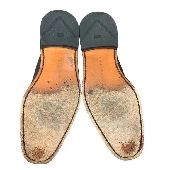 Allen Edmonds Black Leiden Wingtip Oxford Dress Shoes Leather Handcrafted 10.5B