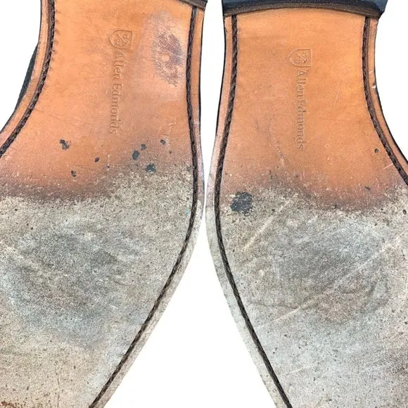 Allen Edmonds Black Leiden Wingtip Oxford Dress Shoes Leather Handcrafted 10.5B