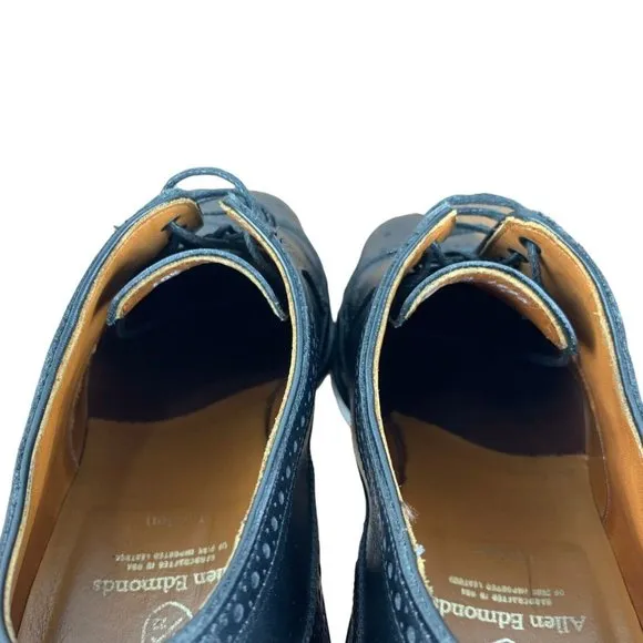 Allen Edmonds Black Leiden Wingtip Oxford Dress Shoes Leather Handcrafted 10.5B
