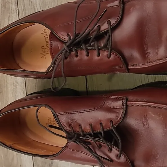 ALLEN EDMONDS Bradley‎ Cherry Brown Leather Sz 10 B Mens Split Toe Dress Shoes