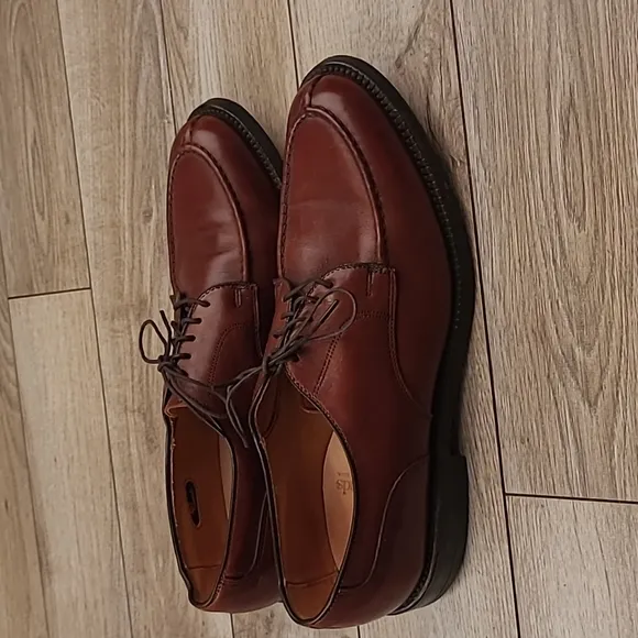 ALLEN EDMONDS Bradley‎ Cherry Brown Leather Sz 10 B Mens Split Toe Dress Shoes