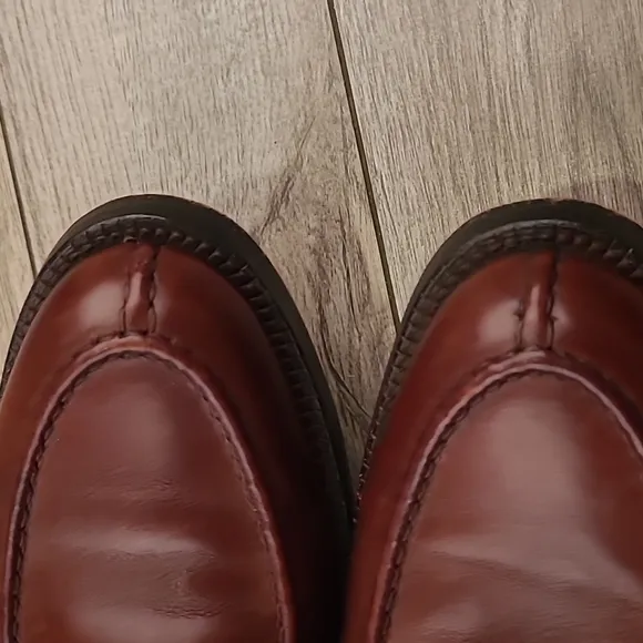 ALLEN EDMONDS Bradley‎ Cherry Brown Leather Sz 10 B Mens Split Toe Dress Shoes