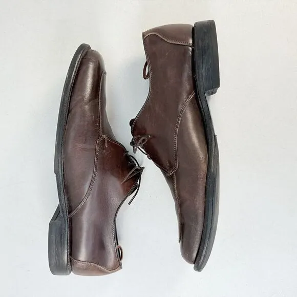 Allen Edmonds Burton Brown Leather Apron Toe Mens Blucher Dress Shoes 10