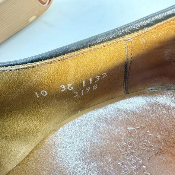 Allen Edmonds Burton Brown Leather Apron Toe Mens Blucher Dress Shoes 10