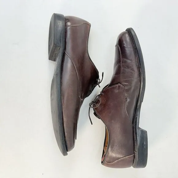 Allen Edmonds Burton Brown Leather Apron Toe Mens Blucher Dress Shoes 10