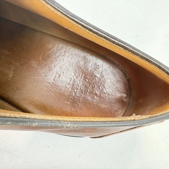 Allen Edmonds Burton Brown Leather Apron Toe Mens Blucher Dress Shoes 10
