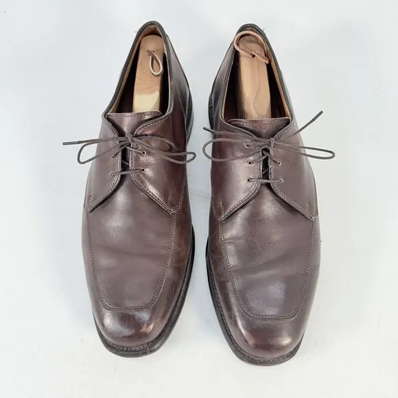 Allen Edmonds Burton Brown Leather Apron Toe Mens Blucher Dress Shoes 10
