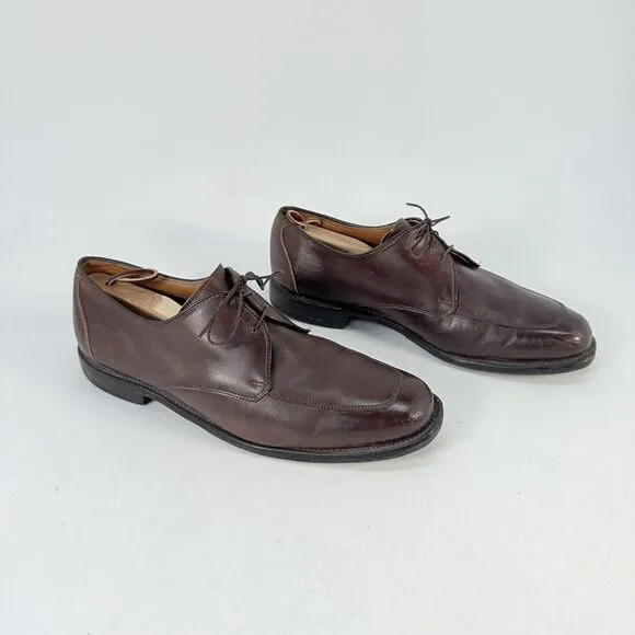Allen Edmonds Burton Brown Leather Apron Toe Mens Blucher Dress Shoes 10