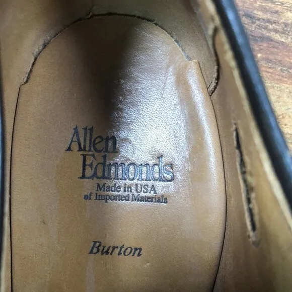 Allen Edmonds Burton Brown Leather‎ Apron Toe Mens Size 10 D Dress Shoes USA