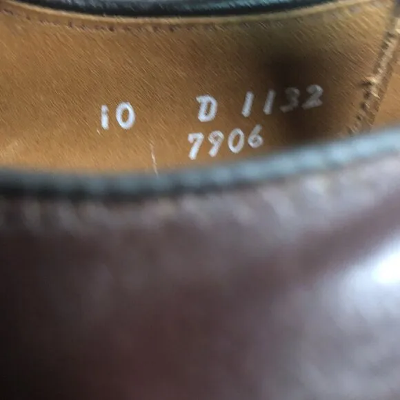 Allen Edmonds Burton Brown Leather‎ Apron Toe Mens Size 10 D Dress Shoes USA