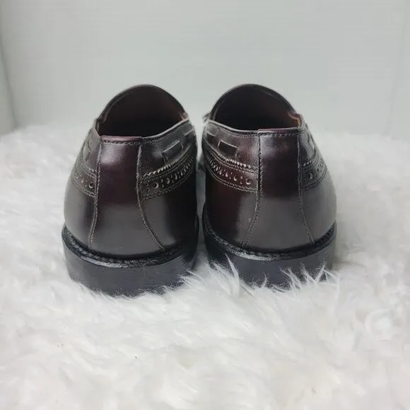 Allen Edmonds Manchester Mens Tassel Loafer 9.5 D Burdundy Calfskin Dress Shoes
