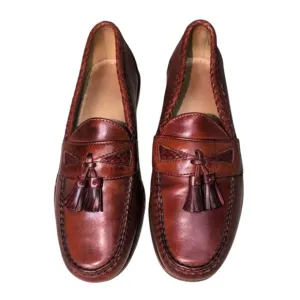 Allen Edmonds Maxfield Brown Leather Slip On Tassel Dress Shoes Men's Size 9.5 D