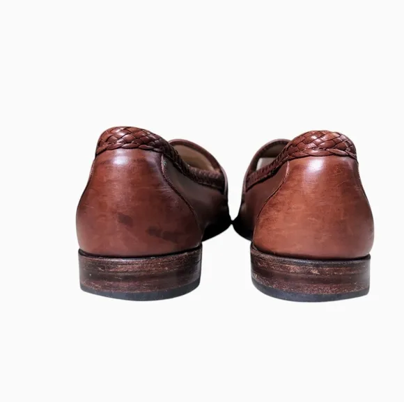 Allen Edmonds Maxfield Brown Leather Slip On Tassel Dress Shoes Men's Size 9.5 D