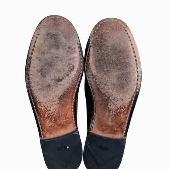 Allen Edmonds Maxfield Brown Leather Slip On Tassel Dress Shoes Men's Size 9.5 D