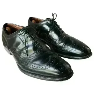 Allen Edmonds McAllister Black Brogue Wingtip Oxford Dress Shoes Sz 9 1/2