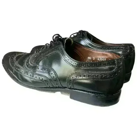 Allen Edmonds McAllister Black Brogue Wingtip Oxford Dress Shoes Sz 9 1/2