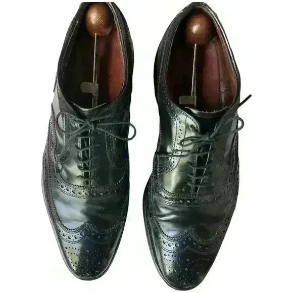 Allen Edmonds McAllister Black Brogue Wingtip Oxford Dress Shoes Sz 9 1/2
