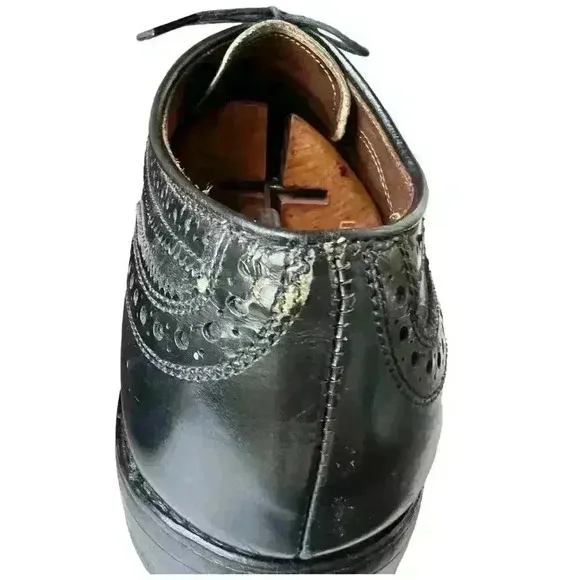 Allen Edmonds McAllister Black Brogue Wingtip Oxford Dress Shoes Sz 9 1/2