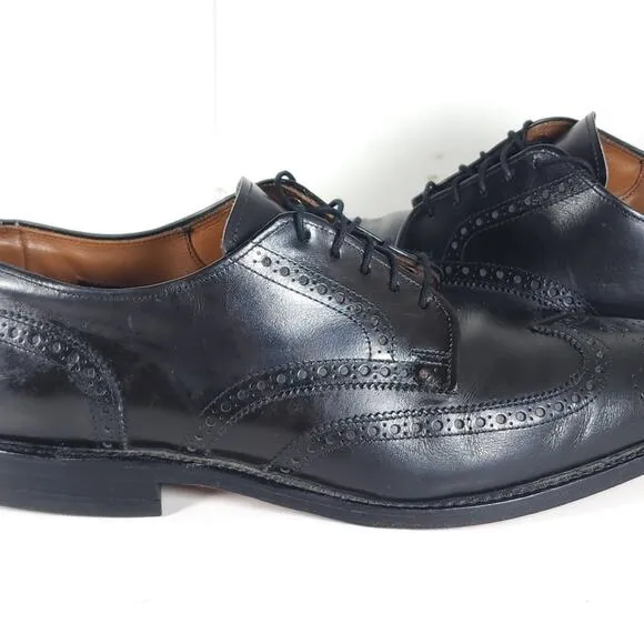 Allen Edmonds Men’s Ashland US 9,5D Black Leather Wingtip Derby Dress Shoes