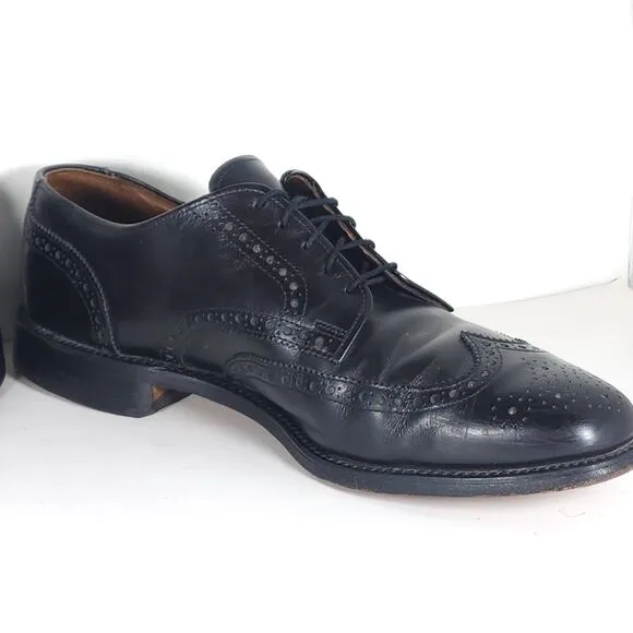Allen Edmonds Men’s Ashland US 9,5D Black Leather Wingtip Derby Dress Shoes