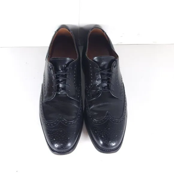 Allen Edmonds Men’s Ashland US 9,5D Black Leather Wingtip Derby Dress Shoes