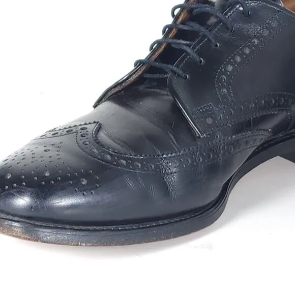 Allen Edmonds Men’s Ashland US 9,5D Black Leather Wingtip Derby Dress Shoes