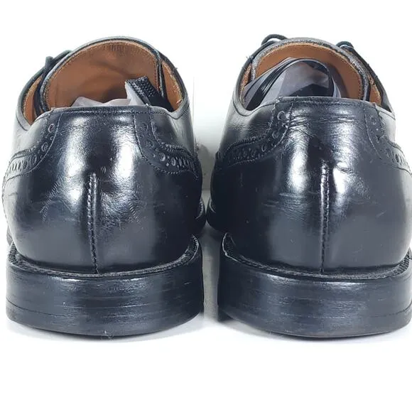 Allen Edmonds Men’s Ashland US 9,5D Black Leather Wingtip Derby Dress Shoes