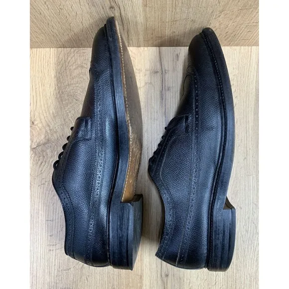 Allen Edmonds Mens MacNeil Wingtip Derby Dress Shoes Black Leather Brogues 11 B