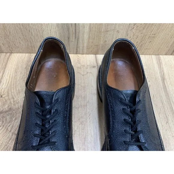 Allen Edmonds Mens MacNeil Wingtip Derby Dress Shoes Black Leather Brogues 11 B