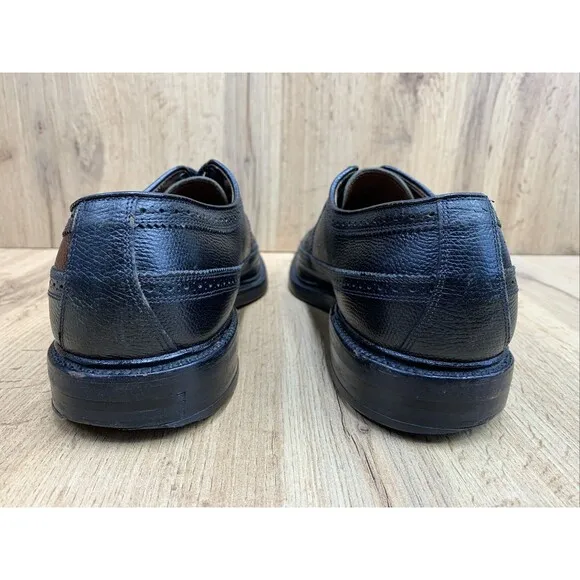 Allen Edmonds Mens MacNeil Wingtip Derby Dress Shoes Black Leather Brogues 11 B