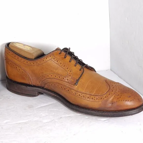 Allen Edmonds Men’s Player's Shoe US 9D Brown Leather Wingtip Derby Dress Shoes