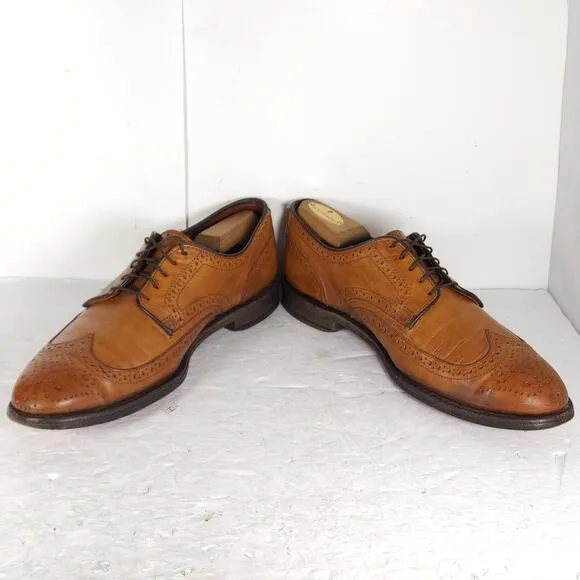Allen Edmonds Men’s Player's Shoe US 9D Brown Leather Wingtip Derby Dress Shoes