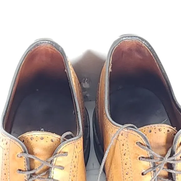 Allen Edmonds Men’s Player's Shoe US 9D Brown Leather Wingtip Derby Dress Shoes