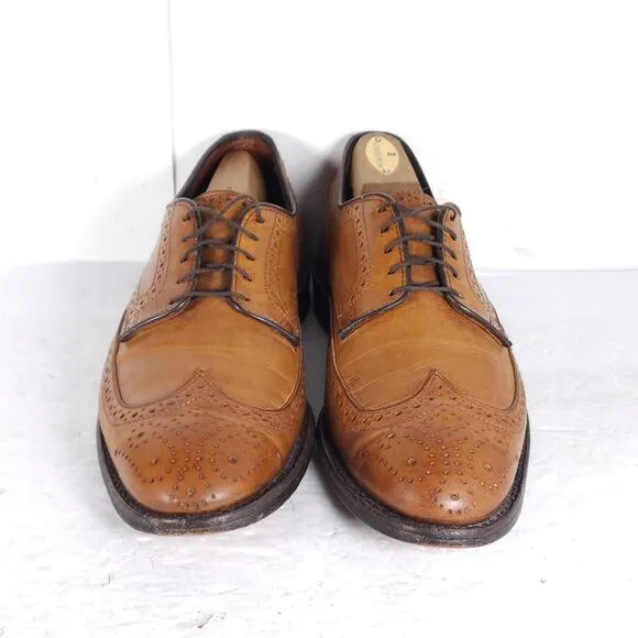 Allen Edmonds Men’s Player's Shoe US 9D Brown Leather Wingtip Derby Dress Shoes
