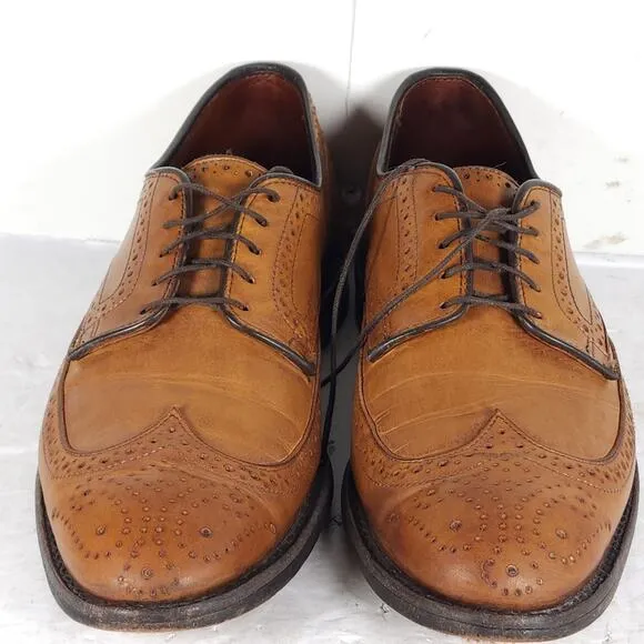 Allen Edmonds Men’s Player's Shoe US 9D Brown Leather Wingtip Derby Dress Shoes