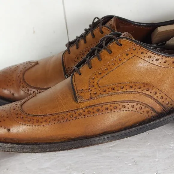 Allen Edmonds Men’s Player's Shoe US 9D Brown Leather Wingtip Derby Dress Shoes