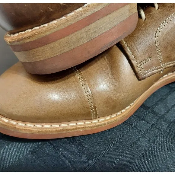 Allen Edmonds Oak Street Oxford Cap Toe Dainite Sole Natural Brown Mens 7.5E