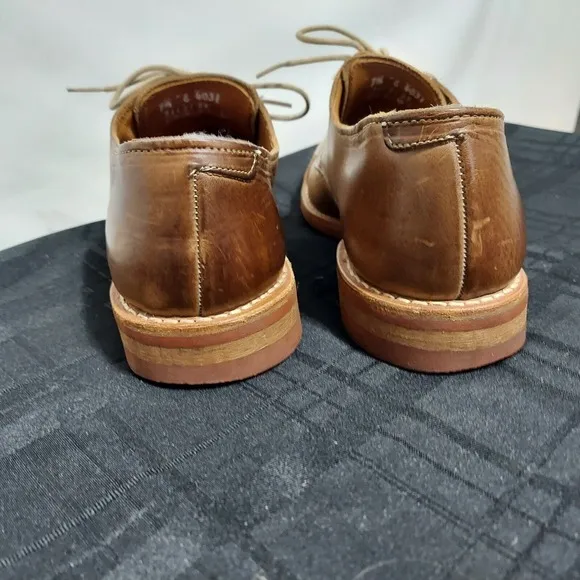 Allen Edmonds Oak Street Oxford Cap Toe Dainite Sole Natural Brown Mens 7.5E