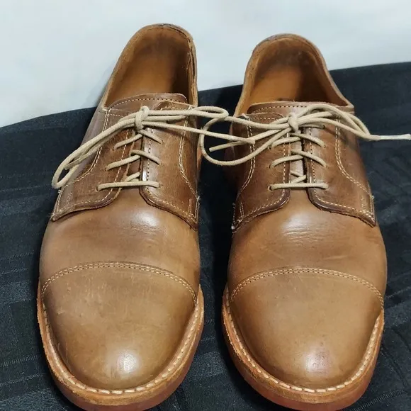 Allen Edmonds Oak Street Oxford Cap Toe Dainite Sole Natural Brown Mens 7.5E