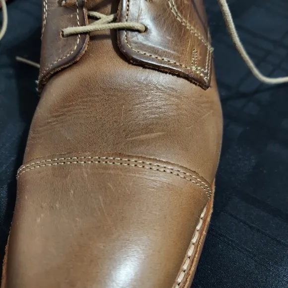 Allen Edmonds Oak Street Oxford Cap Toe Dainite Sole Natural Brown Mens 7.5E