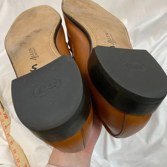 ALLEN EDMONDS Ostendo Carmel Loafer mens dress shoes 9.5 B Caramel Leather