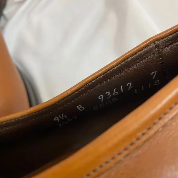 ALLEN EDMONDS Ostendo Carmel Loafer mens dress shoes 9.5 B Caramel Leather